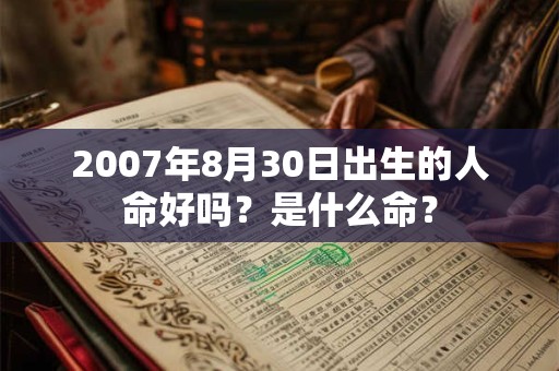 2007年8月30日出生的人命好吗?是什么命? 2007年8月30日出生的人命好吗?是什么命?