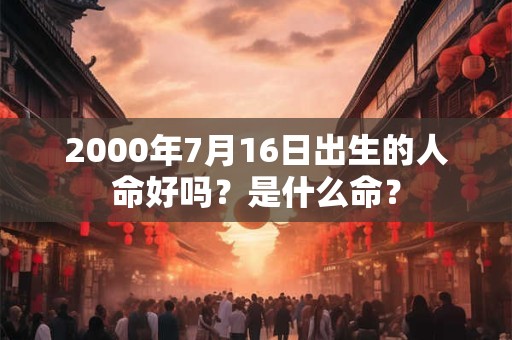 2000年7月16日出生的人命好吗？是什么命？