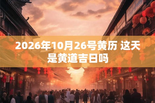 2026年10月26号黄历 这天是黄道吉日吗