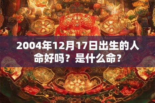 2004年12月17日出生的人命好吗？是什么命？