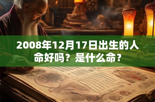 2008年12月17日出生的人命好吗？是什么命？