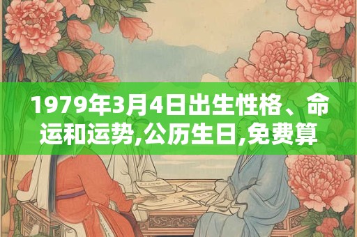1979年3月4日出生性格、命运和运势,公历生日,免费算命