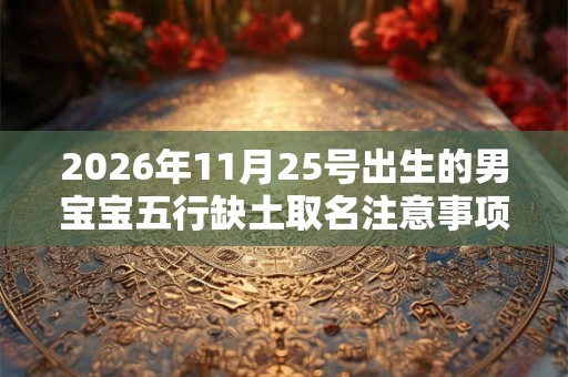 2026年11月25号出生的男宝宝五行缺土取名注意事项