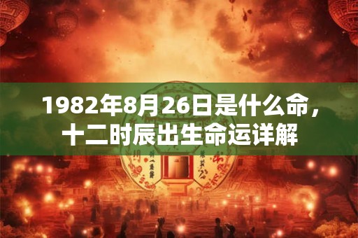 1982年8月26日是什么命,十二时辰出生命运详解 1982年8月26日是什么命,十二时辰出生命运详解