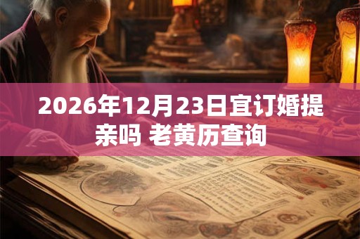 2026年12月23日宜订婚提亲吗 老黄历查询 2026年12月23日宜订婚提亲吗 老黄历查询