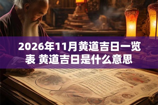 2026年11月黄道吉日一览表 黄道吉日是什么意思