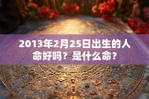 2013年2月25日出生的人命好吗？是什么命？