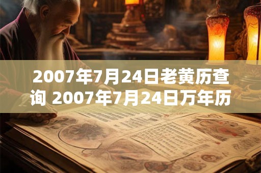2007年7月24日老黄历查询 2007年7月24日万年历黄道吉日 2007年7月24日老黄历查询 2007年7月24日万年历黄道吉日
