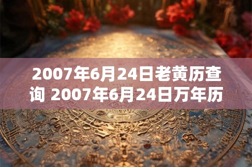 2007年6月24日老黄历查询 2007年6月24日万年历黄道吉日 2007年6月24日老黄历查询 2007年6月24日万年历黄道吉日