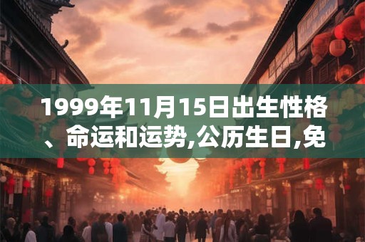 1999年11月15日出生性格、命运和运势,公历生日,免费算命