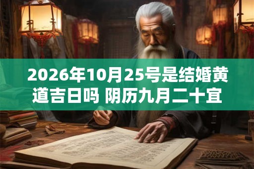2026年10月25号是结婚黄道吉日吗 阴历九月二十宜嫁娶吗 2026年10月25号是结婚黄道吉日吗 阴历九月二十宜嫁娶吗