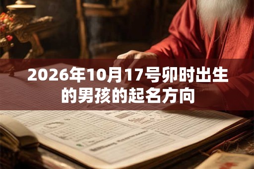 2026年10月17号卯时出生的男孩的起名方向 2026年10月17号卯时出生的男孩的起名方向