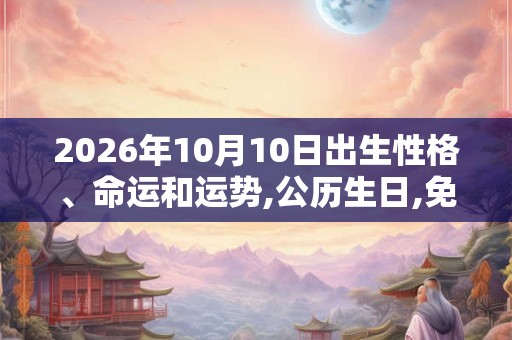 2026年10月10日出生性格、命运和运势,公历生日,免费算命