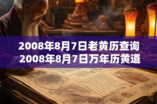 2008年8月7日老黄历查询 2008年8月7日万年历黄道吉日