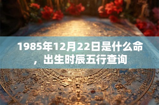 1985年12月22日是什么命,出生时辰五行查询 1985年12月22日是什么命,出生时辰五行查询