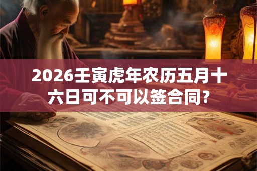 2026壬寅虎年农历五月十六日可不可以签合同? 2026壬寅虎年农历五月十六日可不可以签合同?