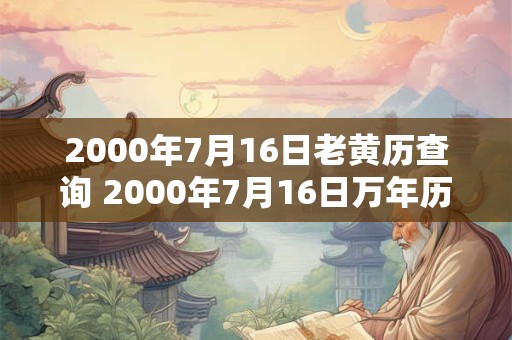 2000年7月16日老黄历查询 2000年7月16日万年历黄道吉日
