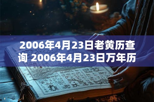 2006年4月23日老黄历查询 2006年4月23日万年历黄道吉日