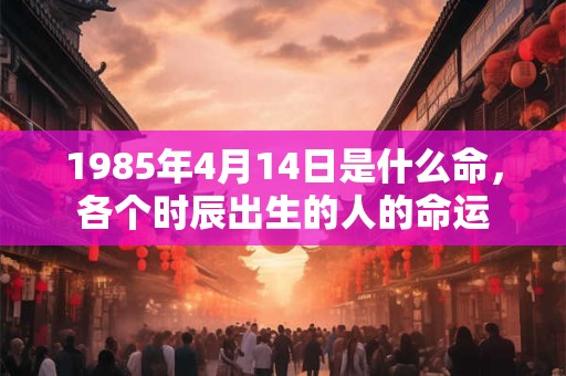1985年4月14日是什么命，各个时辰出生的人的命运
