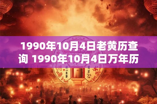 1990年10月4日老黄历查询 1990年10月4日万年历黄道吉日