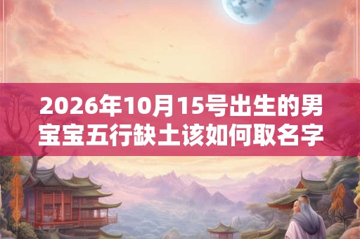 2026年10月15号出生的男宝宝五行缺土该如何取名字 2026年10月15号出生的男宝宝五行缺土该如何取名字