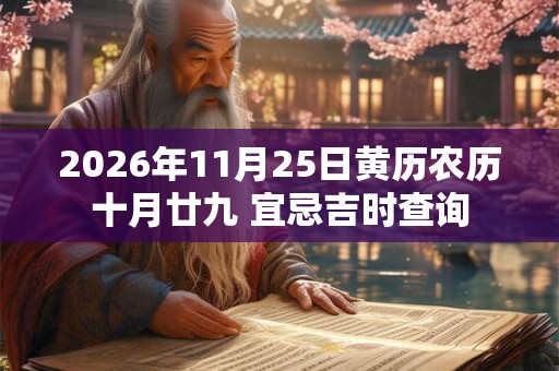 2026年11月25日黄历农历十月廿九 宜忌吉时查询