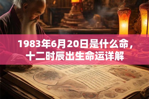 1983年6月20日是什么命，十二时辰出生命运详解