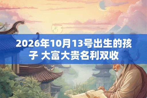 2026年10月13号出生的孩子 大富大贵名利双收