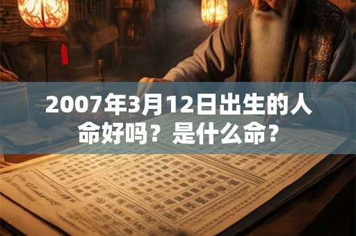 2007年3月12日出生的人命好吗？是什么命？