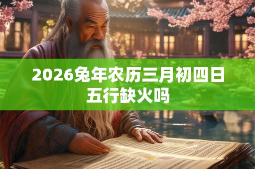 2026兔年农历三月初四日五行缺火吗