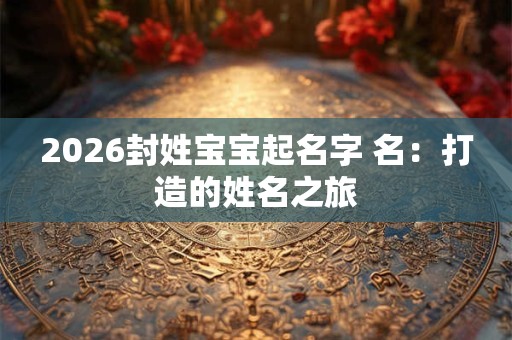 2026封姓宝宝起名字 名：打造的姓名之旅