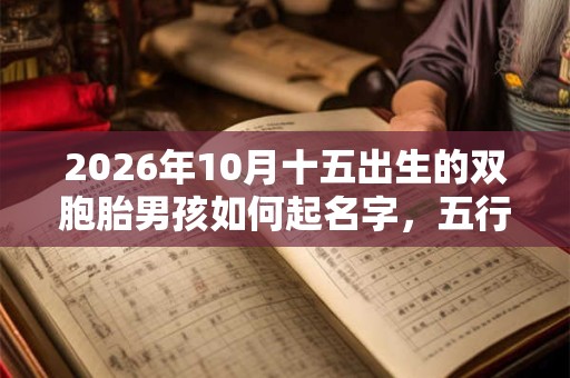 2026年10月十五出生的双胞胎男孩如何起名字，五行属什么？
