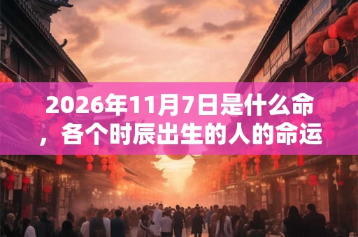 2026年11月7日是什么命,各个时辰出生的人的命运 2026年11月7日是什么命,各个时辰出生的人的命运