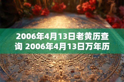 2006年4月13日老黄历查询 2006年4月13日万年历黄道吉日