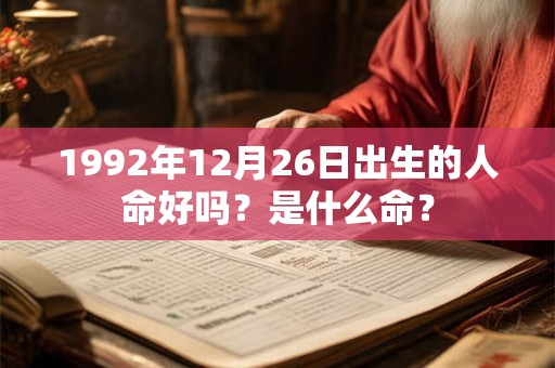 1992年12月26日出生的人命好吗？是什么命？