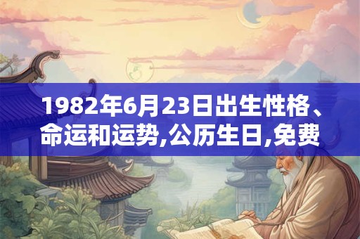 1982年6月23日出生性格、命运和运势,公历生日,免费算命
