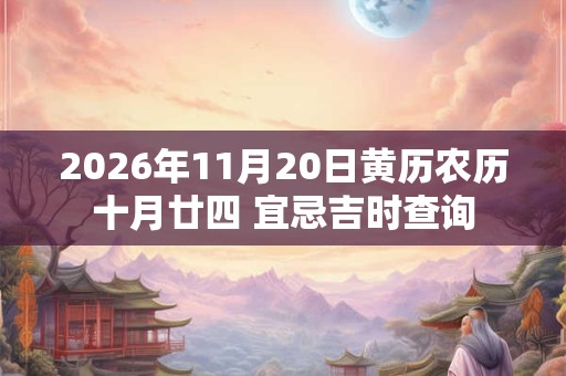2026年11月20日黄历农历十月廿四 宜忌吉时查询