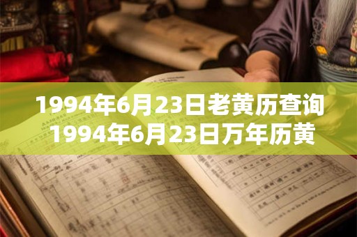 1994年6月23日老黄历查询 1994年6月23日万年历黄道吉日 1994年6月23日老黄历查询 1994年6月23日万年历黄道吉日