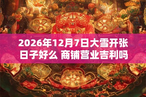 2026年12月7日大雪开张日子好么 商铺营业吉利吗