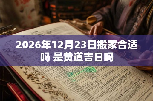 2026年12月23日搬家合适吗 是黄道吉日吗