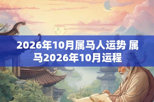 2026年10月属马人运势 属马2026年10月运程 2026年10月属马人运势 属马2026年10月运程