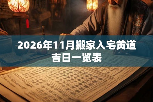 2026年11月搬家入宅黄道吉日一览表