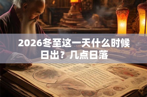 2026冬至这一天什么时候日出？几点日落