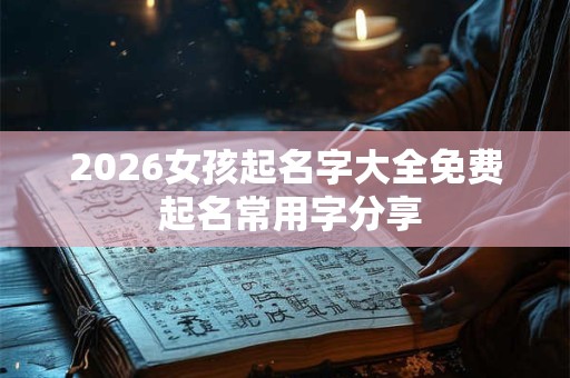 2026女孩起名字大全免费 起名常用字分享 2026女孩起名字大全免费 起名常用字分享