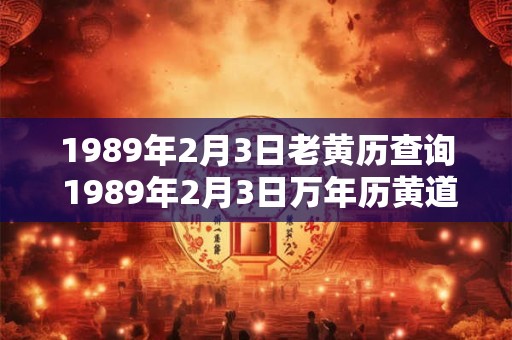 1989年2月3日老黄历查询 1989年2月3日万年历黄道吉日 1989年2月3日老黄历查询 1989年2月3日万年历黄道吉日