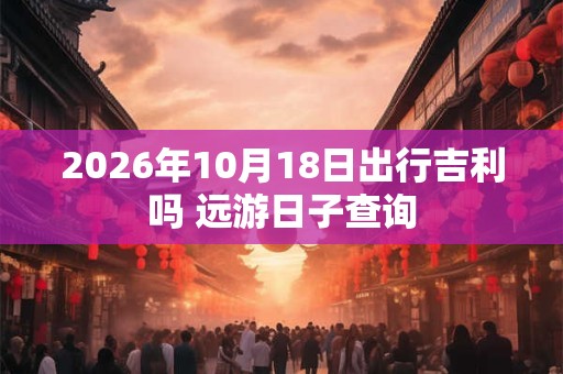 2026年10月18日出行吉利吗 远游日子查询 2026年10月18日出行吉利吗 远游日子查询