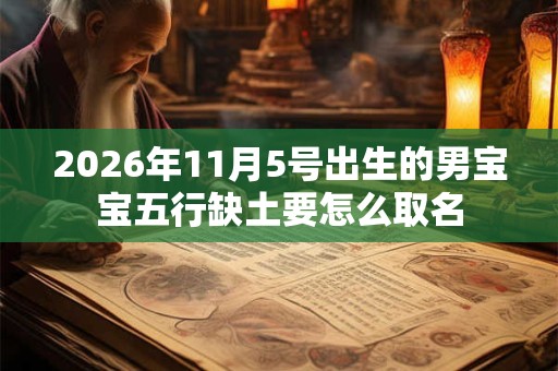 2026年11月5号出生的男宝宝五行缺土要怎么取名