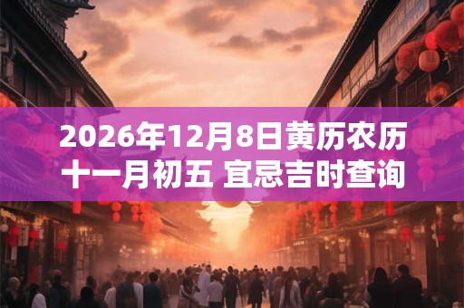 2026年12月8日黄历农历十一月初五 宜忌吉时查询 2026年12月8日黄历农历十一月初五 宜忌吉时查询