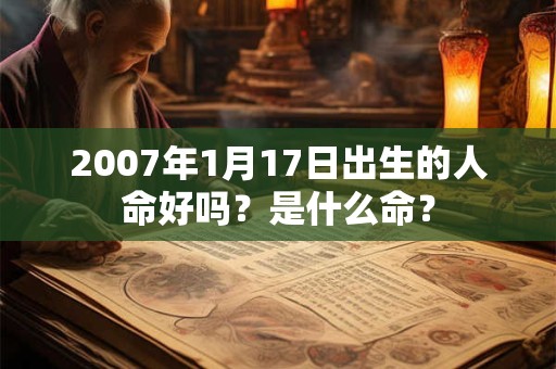2007年1月17日出生的人命好吗？是什么命？