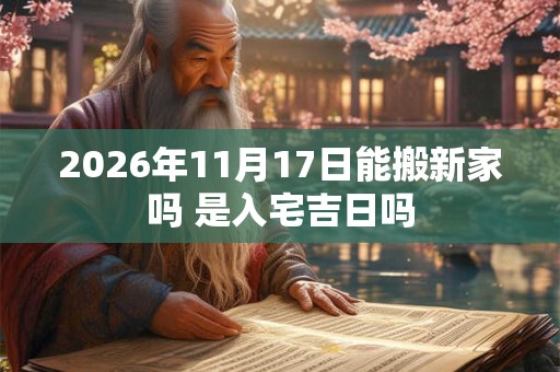 2026年11月17日能搬新家吗 是入宅吉日吗